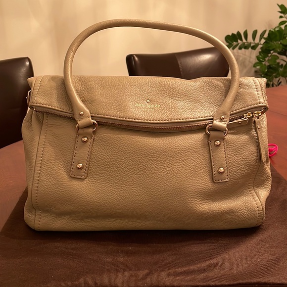 Kate Spade Leather Taupe Fold-over Bag - Picture 2 of 12